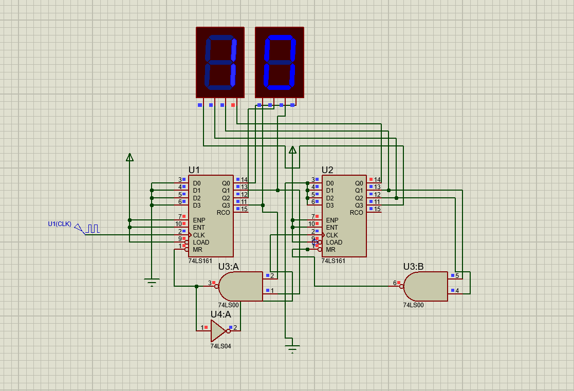 74ls194设计模6计数器,用74194设计模6计数器 proteus中用两个 74ls161设计六十进制的计数器,为什么第二个161会从1
