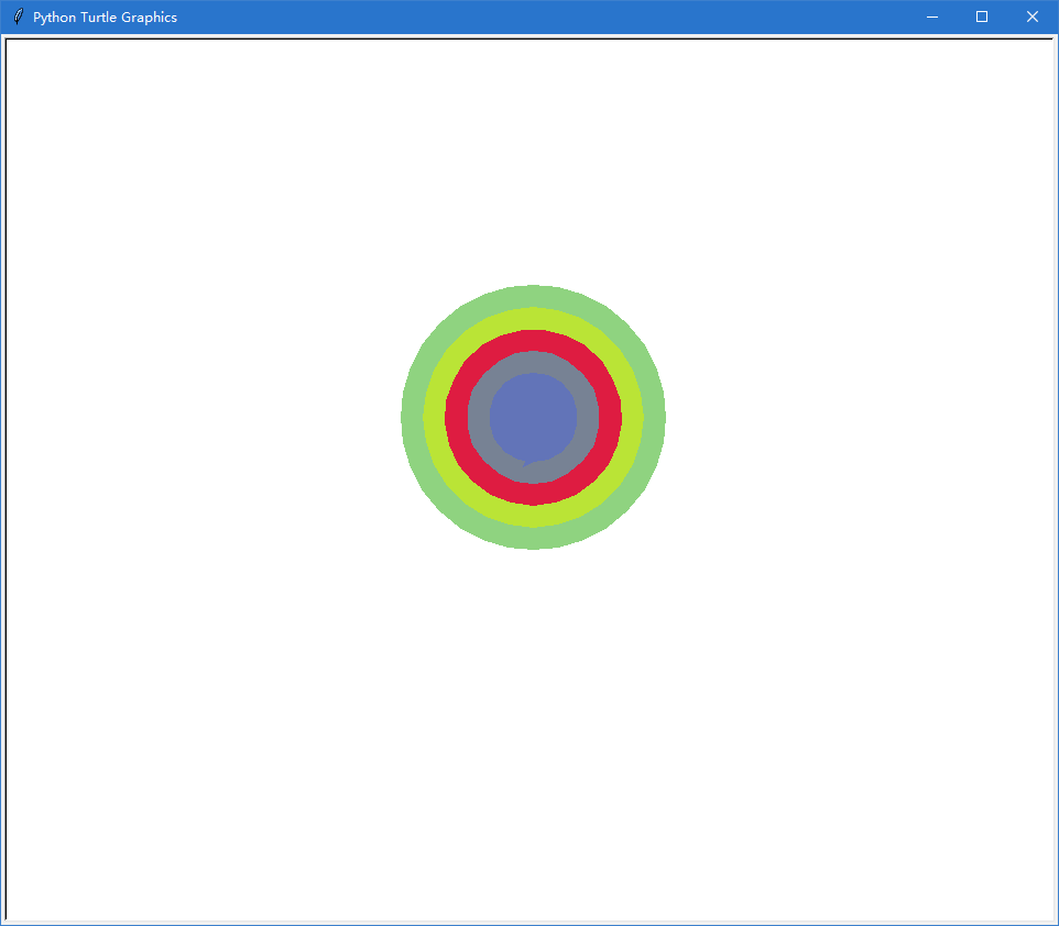 请问怎么样python的turtle函数画随机填色的同心圆